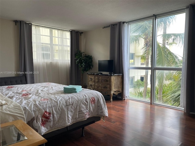 bedroom with multiple windows and expansive windows