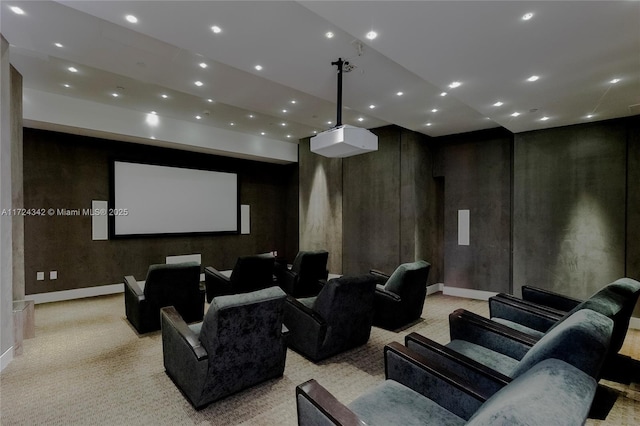 view of carpeted home theater