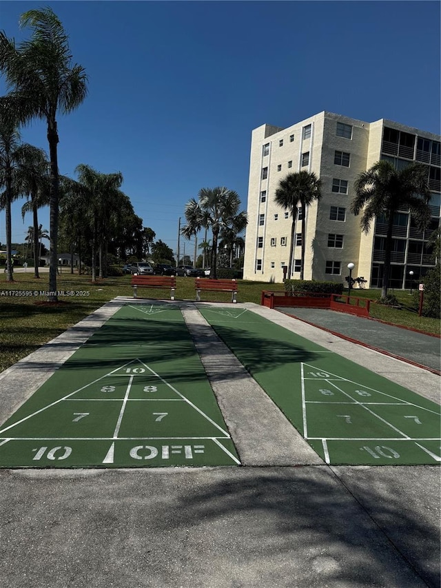 view of property's community with shuffleboard