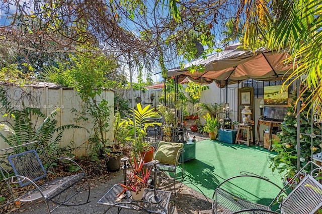 view of patio / terrace with a gazebo