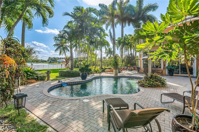 view of pool with a patio area