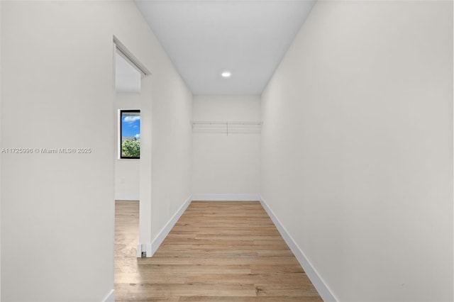 hall featuring light hardwood / wood-style flooring