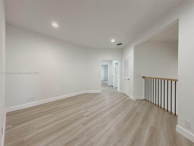 office space with light hardwood / wood-style floors