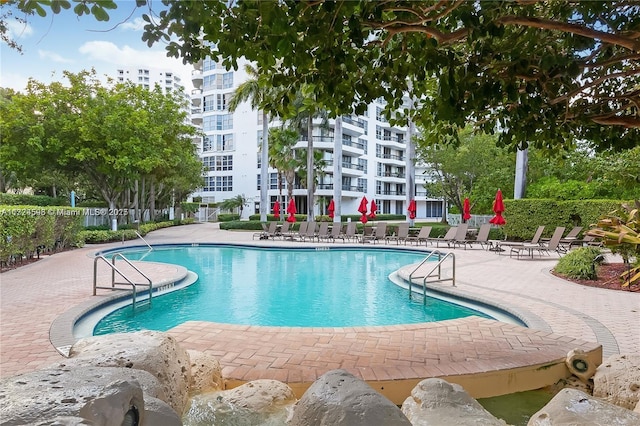 view of pool with a patio