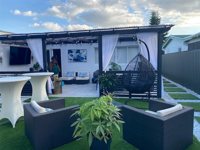 view of patio with an outdoor hangout area