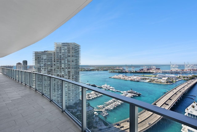 balcony with a water view