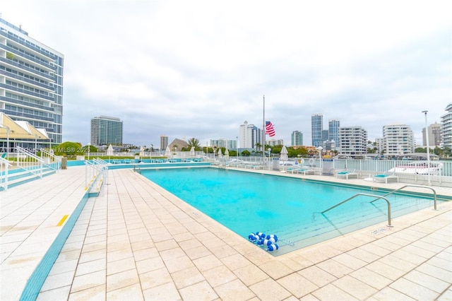 view of pool with a patio