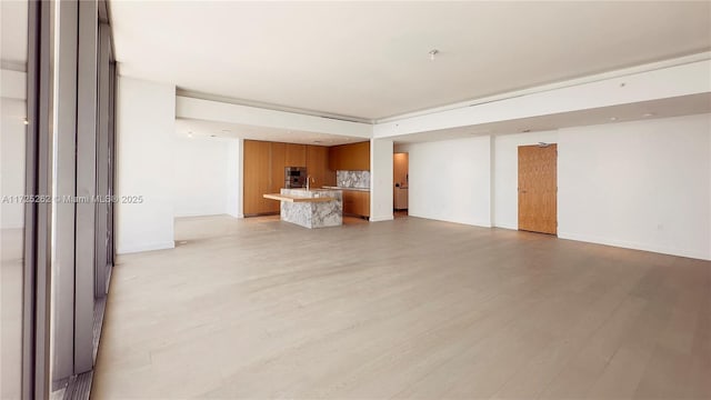 spare room featuring light hardwood / wood-style floors and sink