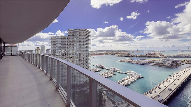 balcony with a water view