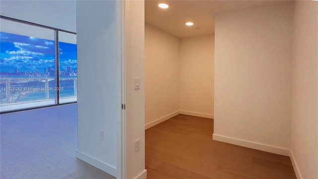 hallway featuring light wood-type flooring