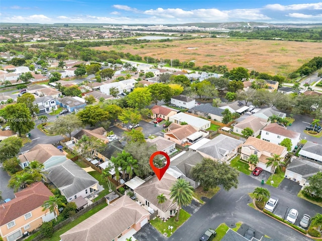 aerial view with a residential view