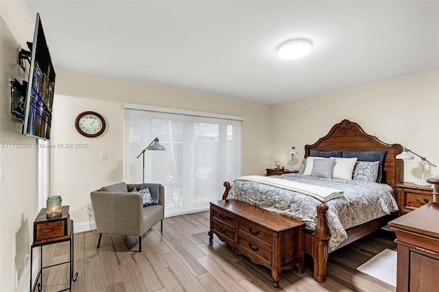 bedroom featuring light hardwood / wood-style floors