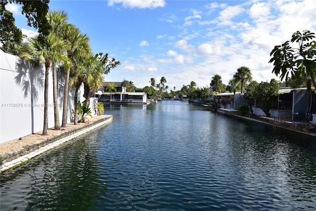 view of water feature featuring a boat dock