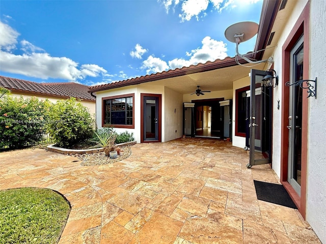 view of patio / terrace with ceiling fan