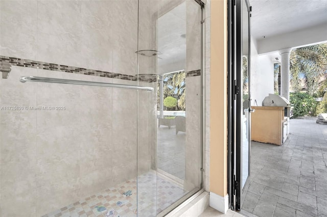 bathroom with walk in shower