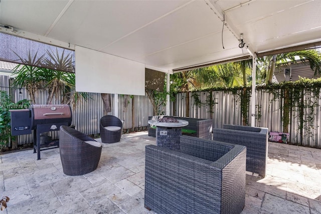 18253 SW 152nd Pl, Miami, FL 33187 - view of patio with an outdoor fire pit
