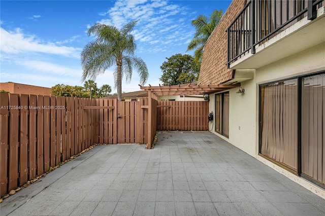 view of patio / terrace with a pergola