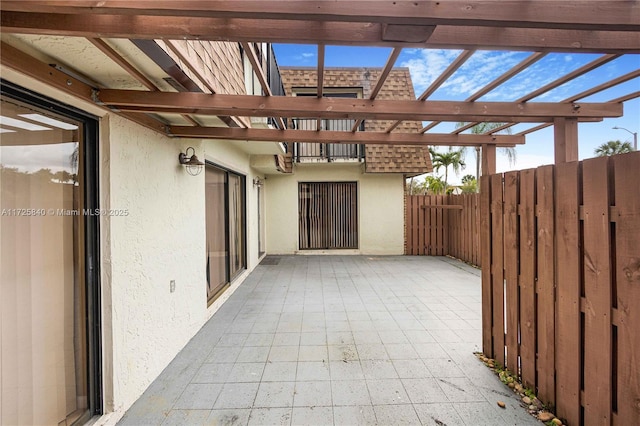 view of patio / terrace featuring a pergola