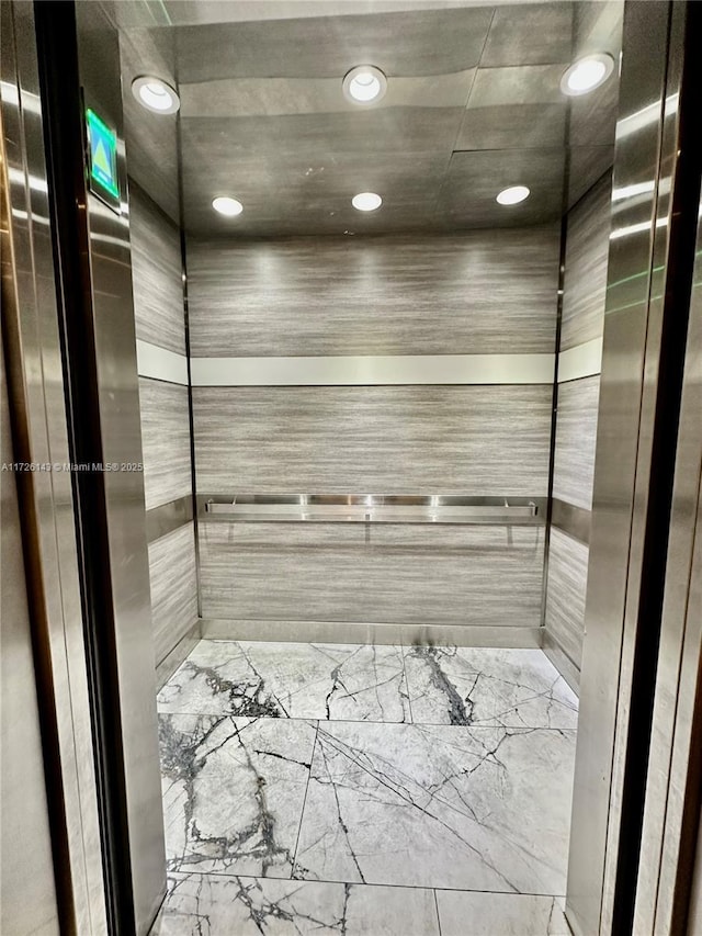 bathroom featuring elevator