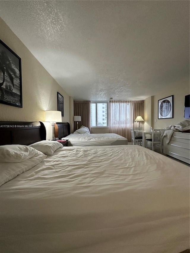 bedroom with a textured ceiling