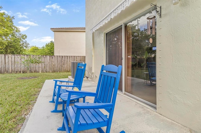 view of patio / terrace with central AC