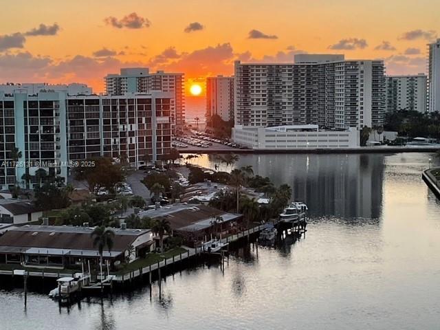 view of city featuring a water view