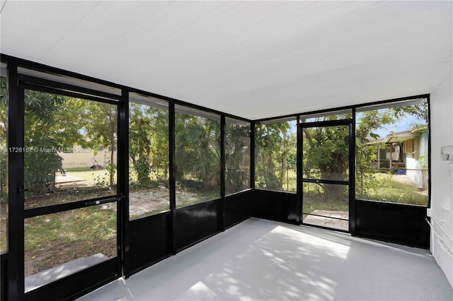 view of unfurnished sunroom