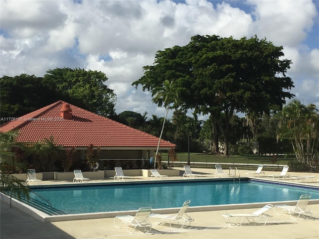 view of pool with a patio area