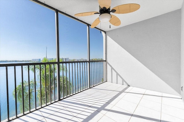 110 Lake Emerald Dr Unit 403, Oakland Park, FL 33309 - balcony featuring a water view and ceiling fan