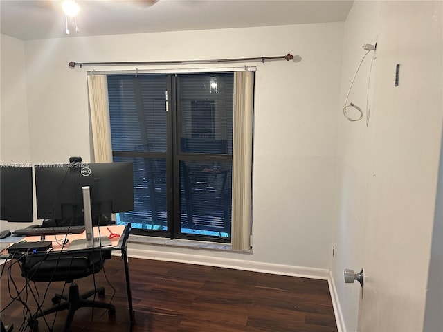 office area featuring hardwood / wood-style flooring