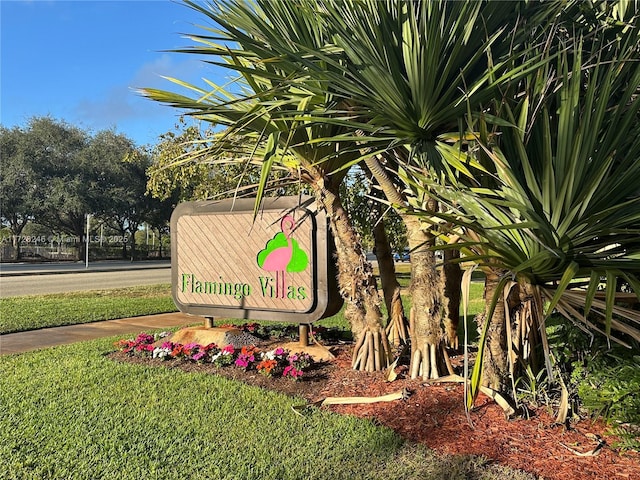 view of community sign