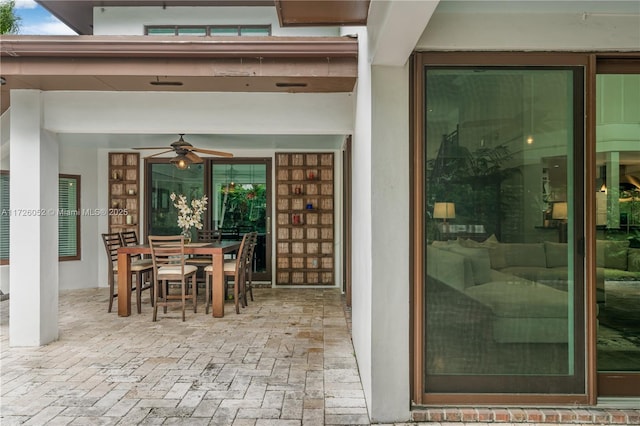 view of patio / terrace with ceiling fan