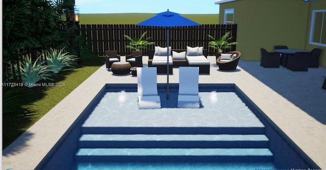 view of patio featuring outdoor lounge area