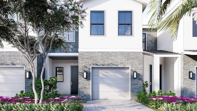 view of front facade with a garage