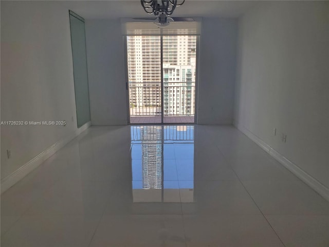 empty room with tile patterned floors