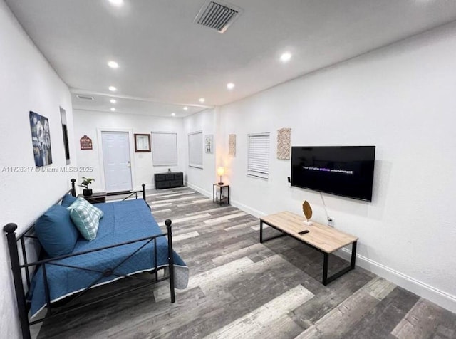 living room featuring hardwood / wood-style floors