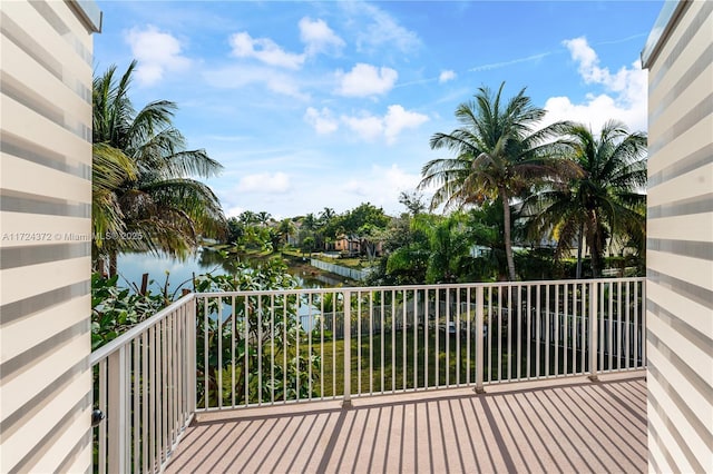 balcony with a water view