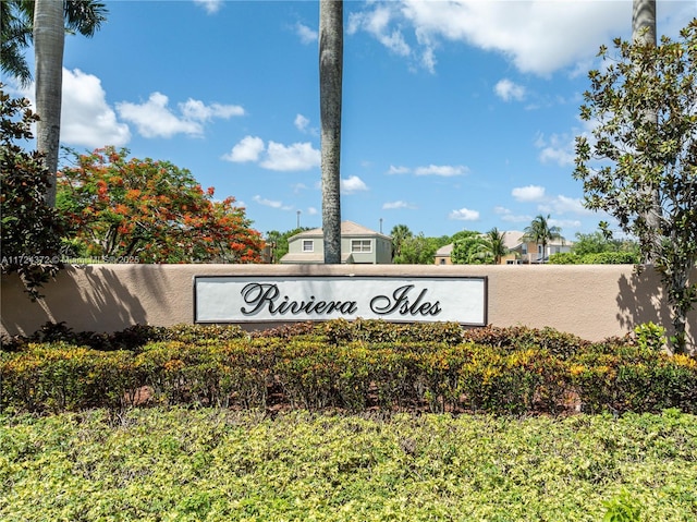 view of community sign