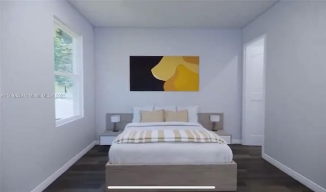 bedroom featuring dark wood-type flooring