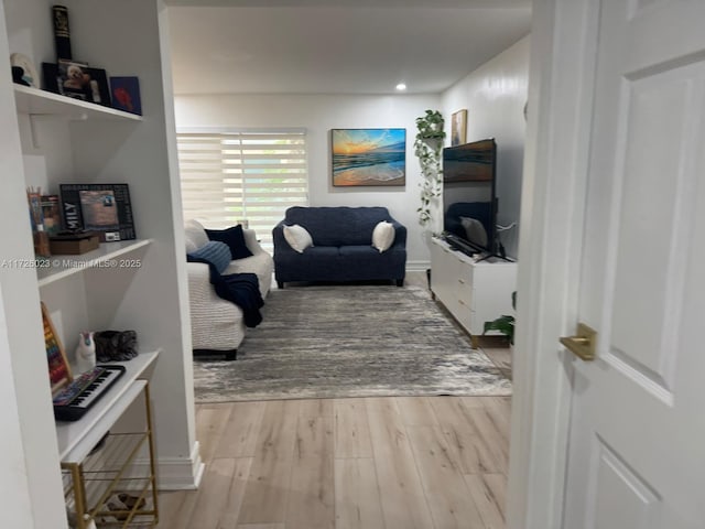 living room featuring light hardwood / wood-style flooring