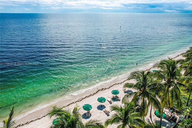 property view of water with a view of the beach