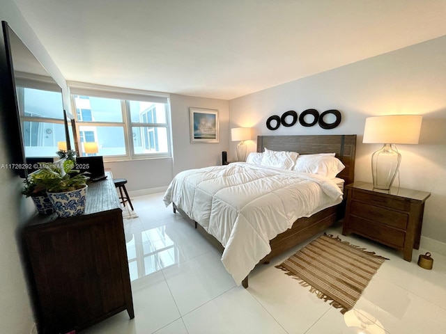 view of tiled bedroom