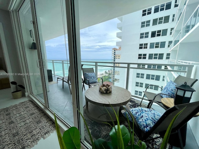 balcony with a water view