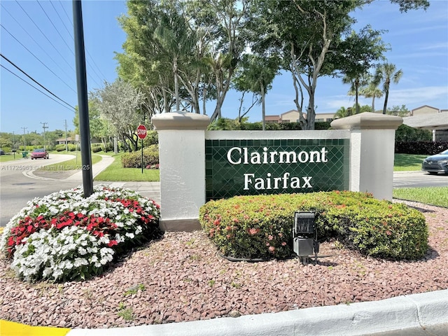 view of community sign