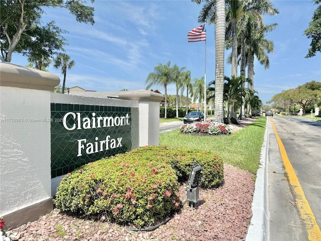 view of community sign