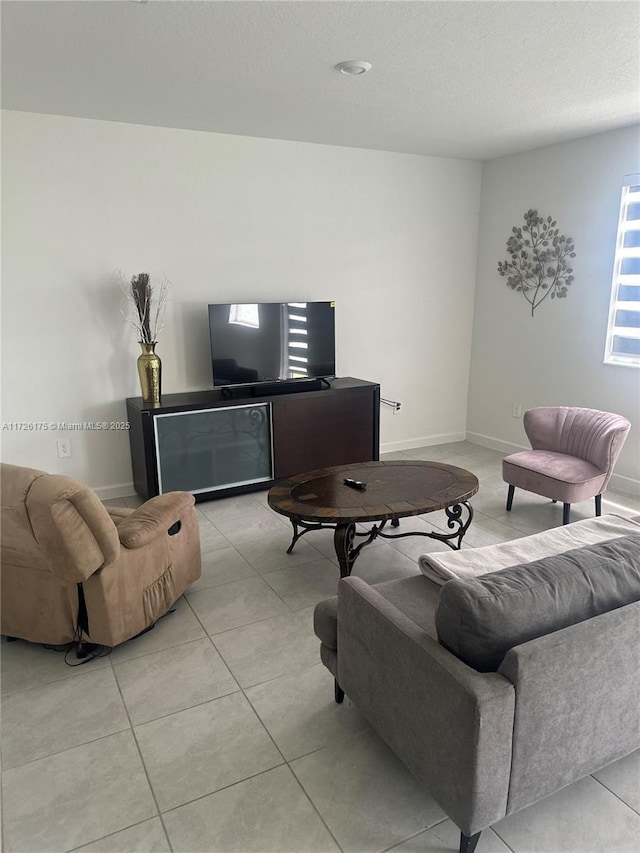 view of tiled living room