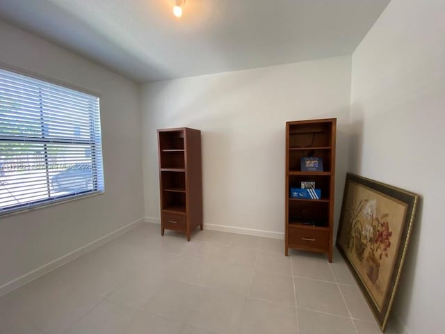 interior space featuring light tile patterned floors