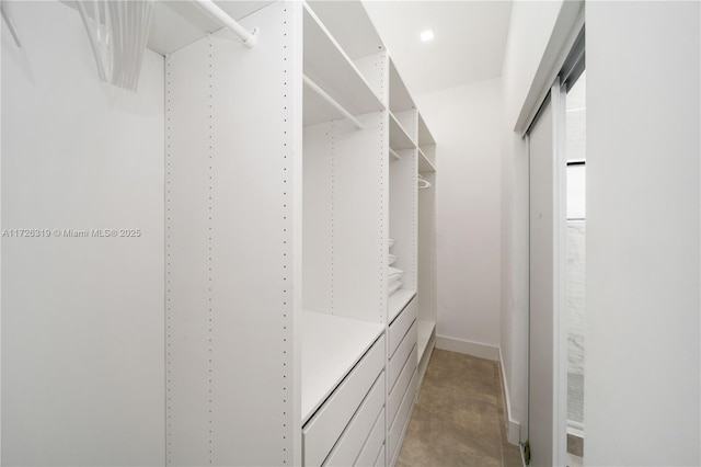 view of walk in closet