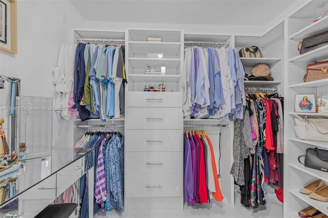 view of walk in closet