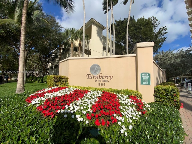 view of community sign